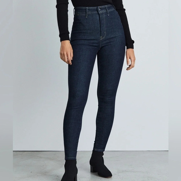 Everlane The Way High Clean Front Skinny Jean in Dark Indigo - NWOT - Size 32R - Picture 1 of 8